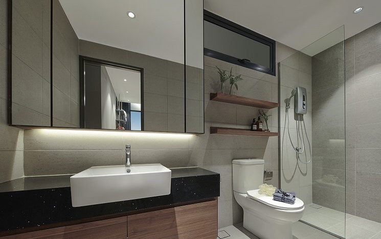 anggun residences batu kawan showroom bathroom