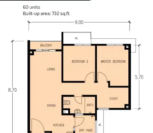 irama condo layout 2 bedrooms