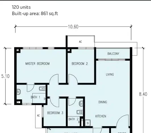 irama condo layout 3 bedroom