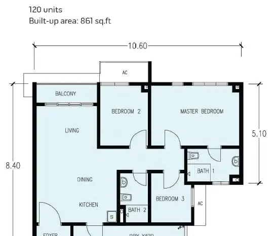 irama condo layout 3 bedrooms