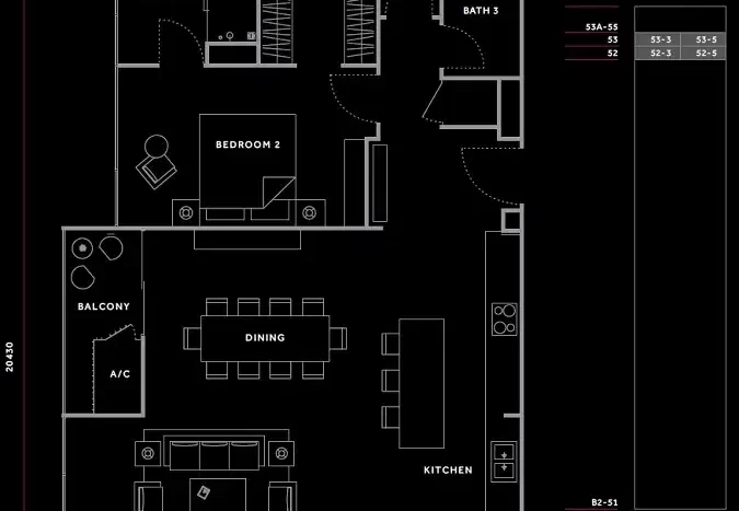 marriott residence penang layout type 3B 1841sf