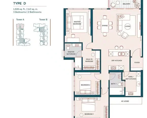 the muze layout type D 1528sf