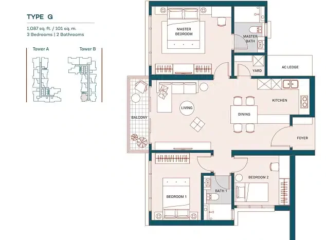 the muze layout type G 1087sf