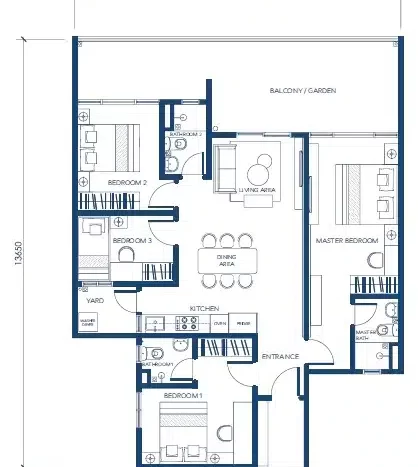 residensi-pauh-armani-layout-A-Garden-1337sf-4beds-3-bath