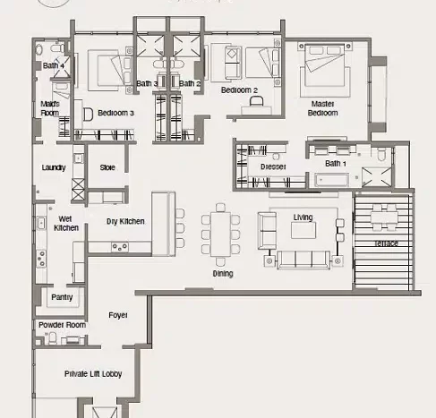 the-anton-layout-D-2702-sqft-3+2-bedroom-4+1-bathroom