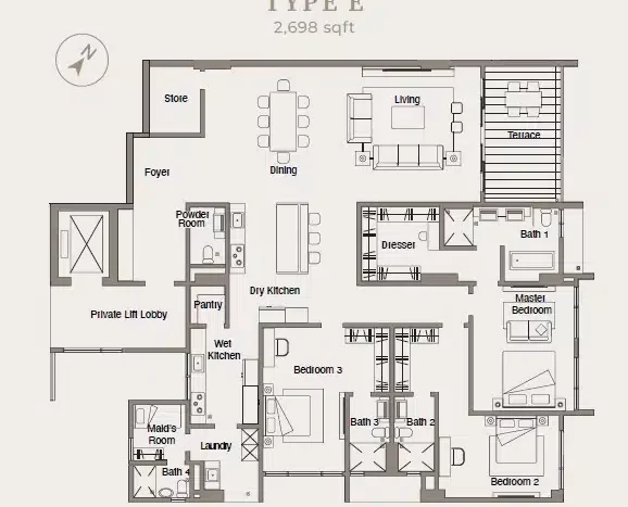 the-anton-layout-E-2698-sqft-3+2-bedroom-4+1-bathroom